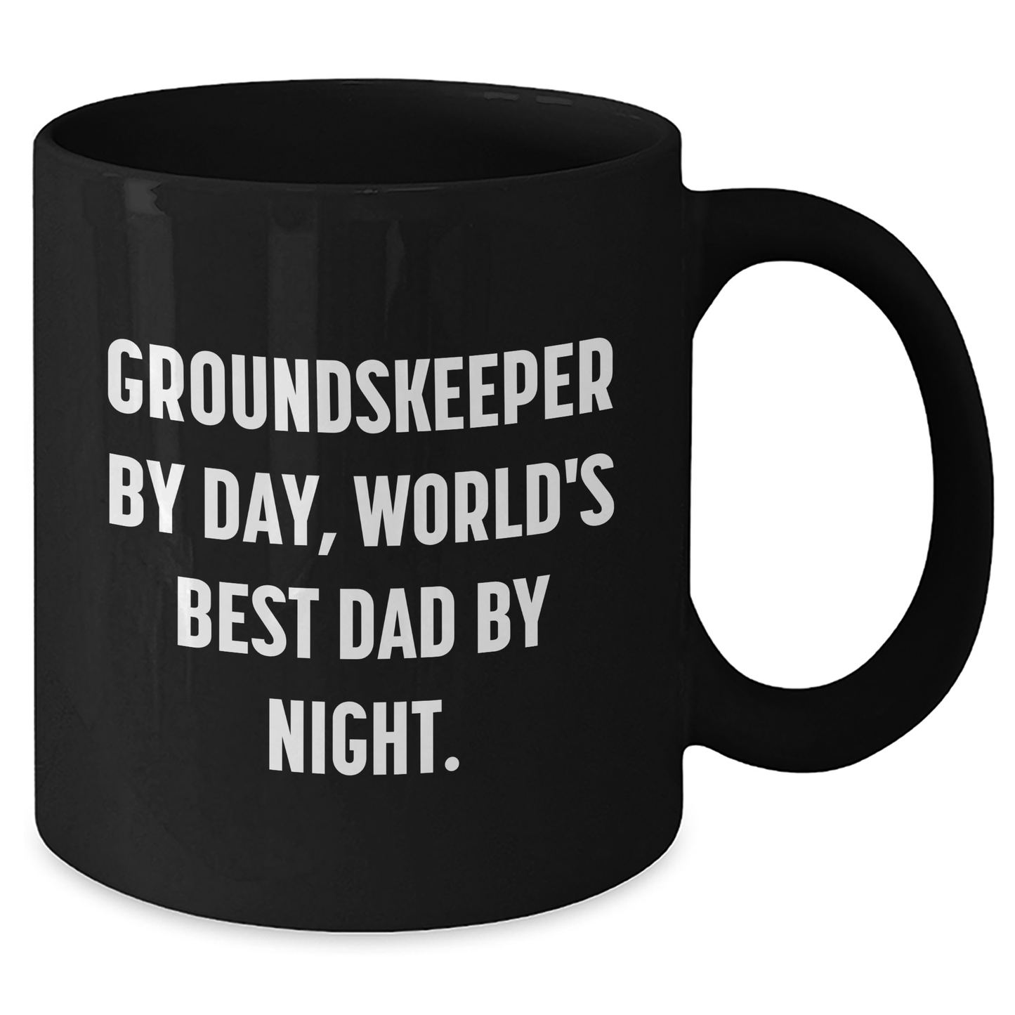 groundskeeper Humor Gifts for Men, Funny Black Coffee Mug, Gifts from Friends, Family, Coworkers, and More - By Day groundskeeper, By Night World's Best Dad - Additional