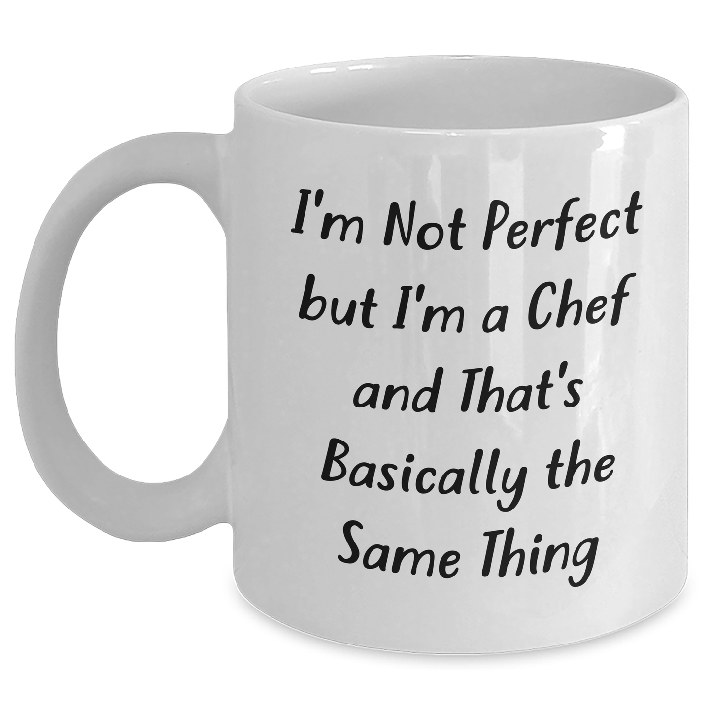 Funny Chef Gifts for Graduation - White Coffee Mug 'I'm Not Perfect But I'm A Chef' - Gifts from Friends for Chef - Main