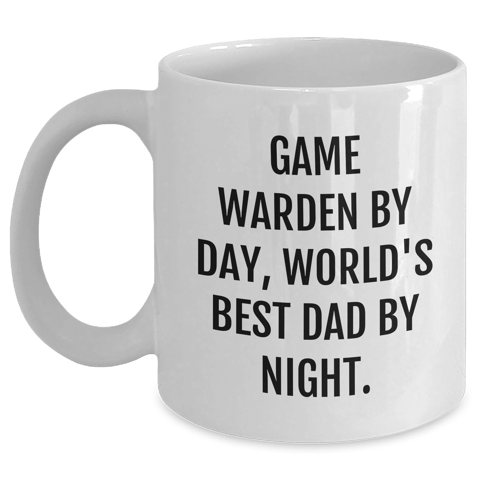Game Warden Humor Coffee Mug, Funny Gifts from Dad to Men, Best Graduation Unique Gifts for World's Best Dad, Game Warden By Day, World's Best Dad By Night. - Main