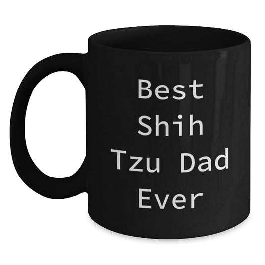 Funny Shih Tzu Dog Gifts for Men from Best Shih Tzu Dad Ever, Black Coffee Mug, Birthday Unique Gifts for Him - Main