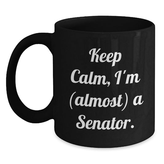 Funny Senator Christmas Unique Gifts, Keep Calm Senator Mugs, Gifts from Friends to Senator, Black Coffee Mug - Main
