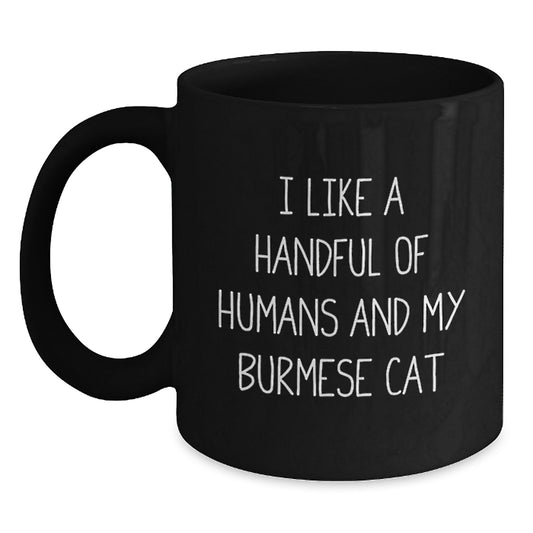 Funny Burmese Cat Love Gifts for Cat Lovers - Black Coffee Mug for Men Women Friends Coworkers Family - Main