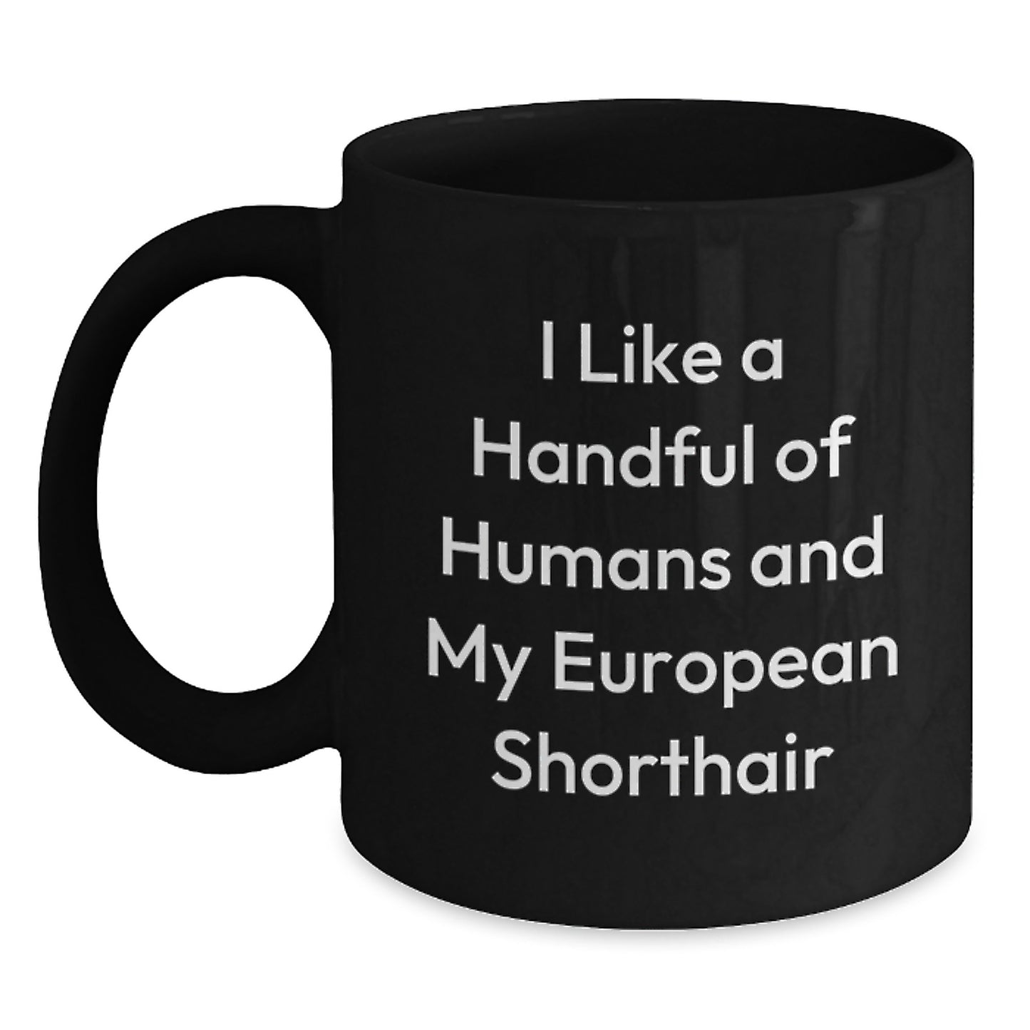 Funny European Shorthair Cat Black Coffee Mugs Gifts from Friends to Family for Christmas Memorable Present - Main