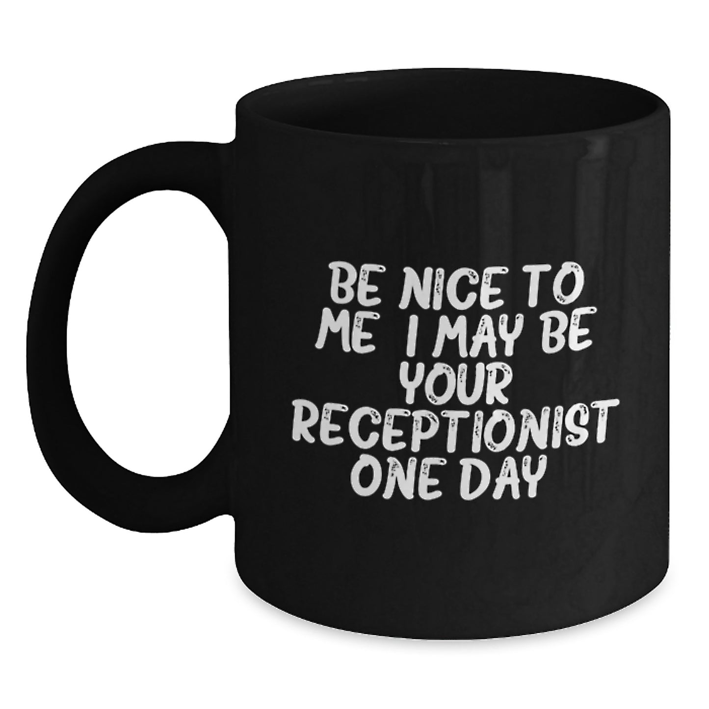Funny Black Coffee Mug, Gifts for Receptionist, Christmas Unique Gifts from Friends - Main