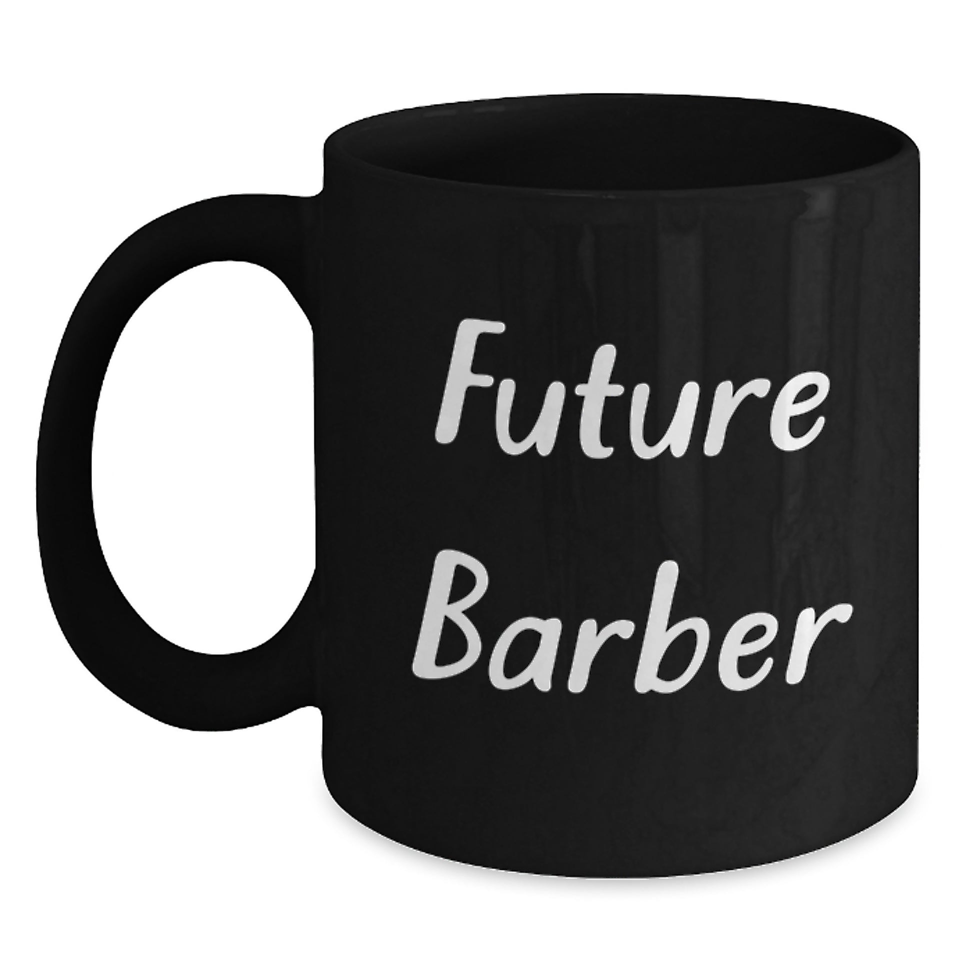 Funny Future Barber Graduation Gifts from Friends for Him Black Coffee Mug, 'To Future Barber, a Cut Above the Rest' - Main