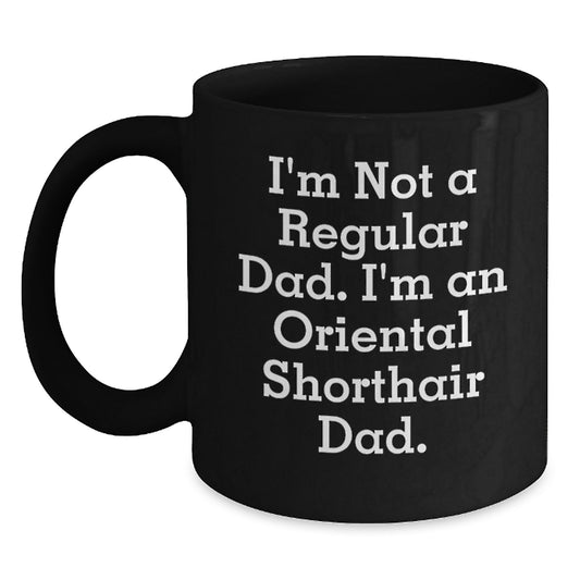 Oriental Shorthair Cat Dad Gifts for Men, Funny Black Coffee Mug, Birthday Unique Presents from Friends, Family, Coworkers - Main