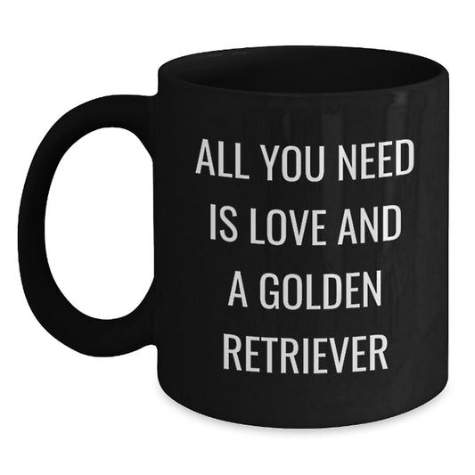 Inspirational Golden Retriever Dog Gifts from Men to Family, Funny Quote Black Coffee Mug for Graduation Unique Gifts - Main
