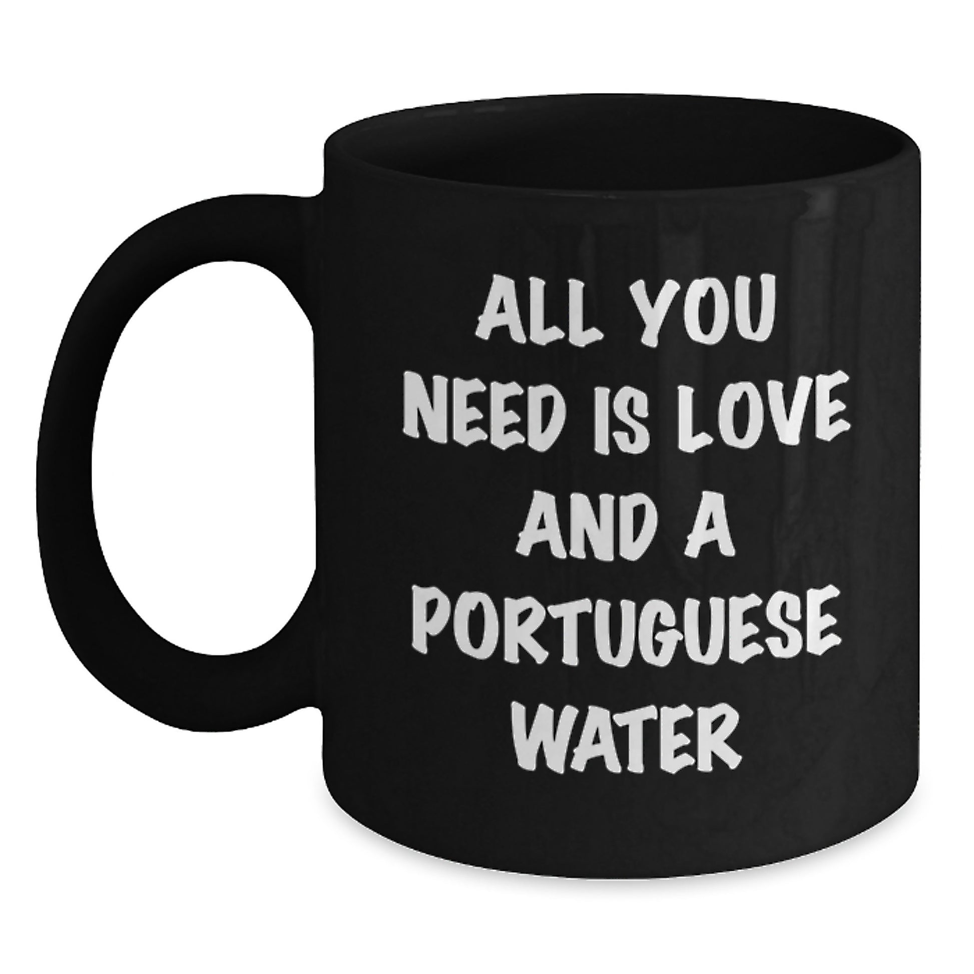 Portuguese Water Dog Lovers Funny Black Coffee Mug Gifts from Friends and Family for Birthday - Main