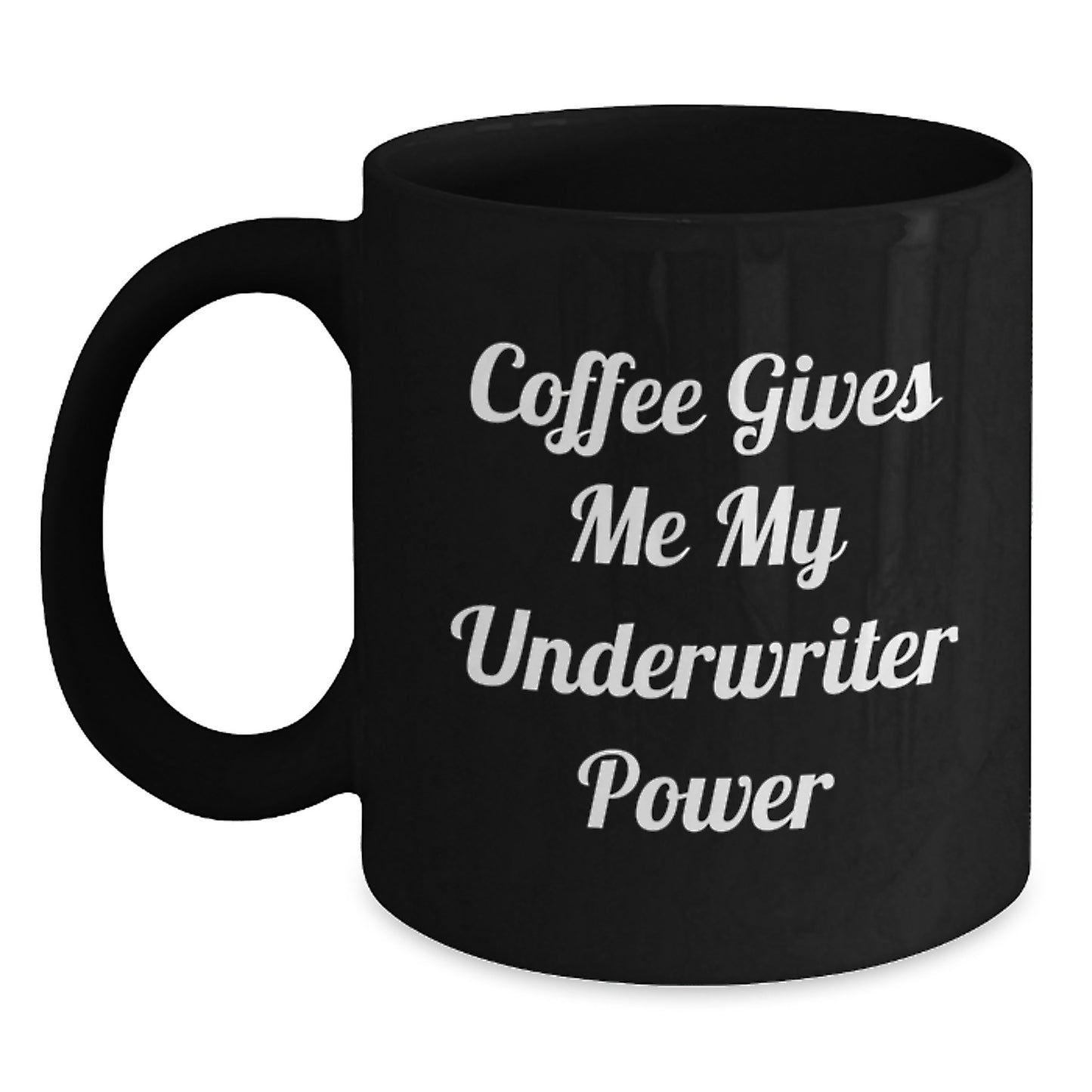 Funny Underwriter Gifts, Coffee Gives Me My Power, Black Coffee Mug, Graduation Unique Gifts from Friends, Perfect for Underwriter - Main