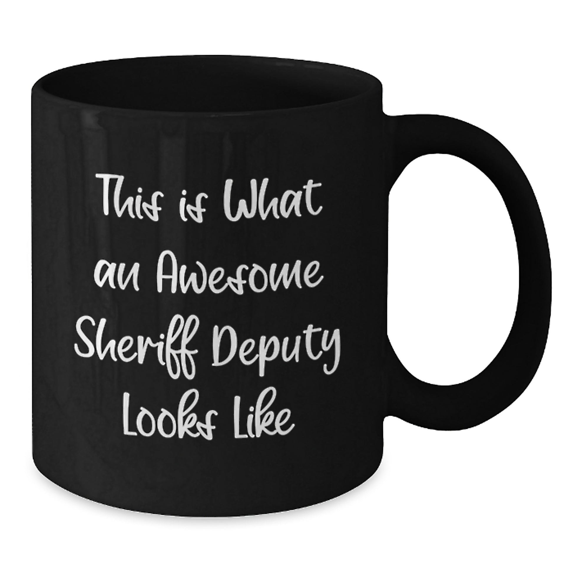 Funny Sheriff Deputy Gifts for Men, Black Coffee Mug with Inspirational Quote 'This Is What An Awesome Sheriff Deputy Looks Like', Gifts from Family, Unique Graduation Gifts for Sheriff Deputy - Additional