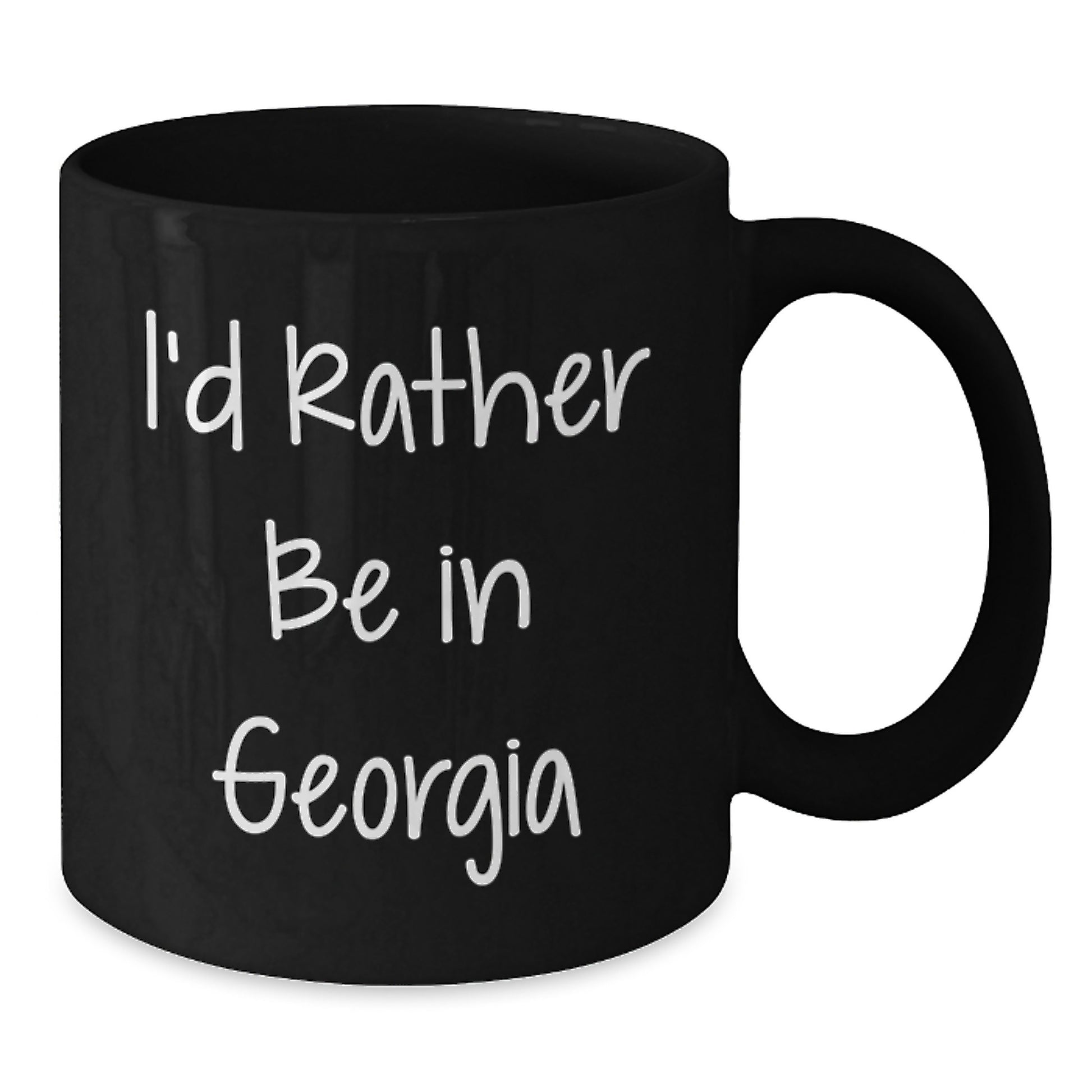 Georgia Coffee Mug Gifts for Friends from - I'd Rather Be in Georgia, Funny Black Ceramic Mug, 11oz or 15oz, Microwave and Dishwasher Safe - Additional