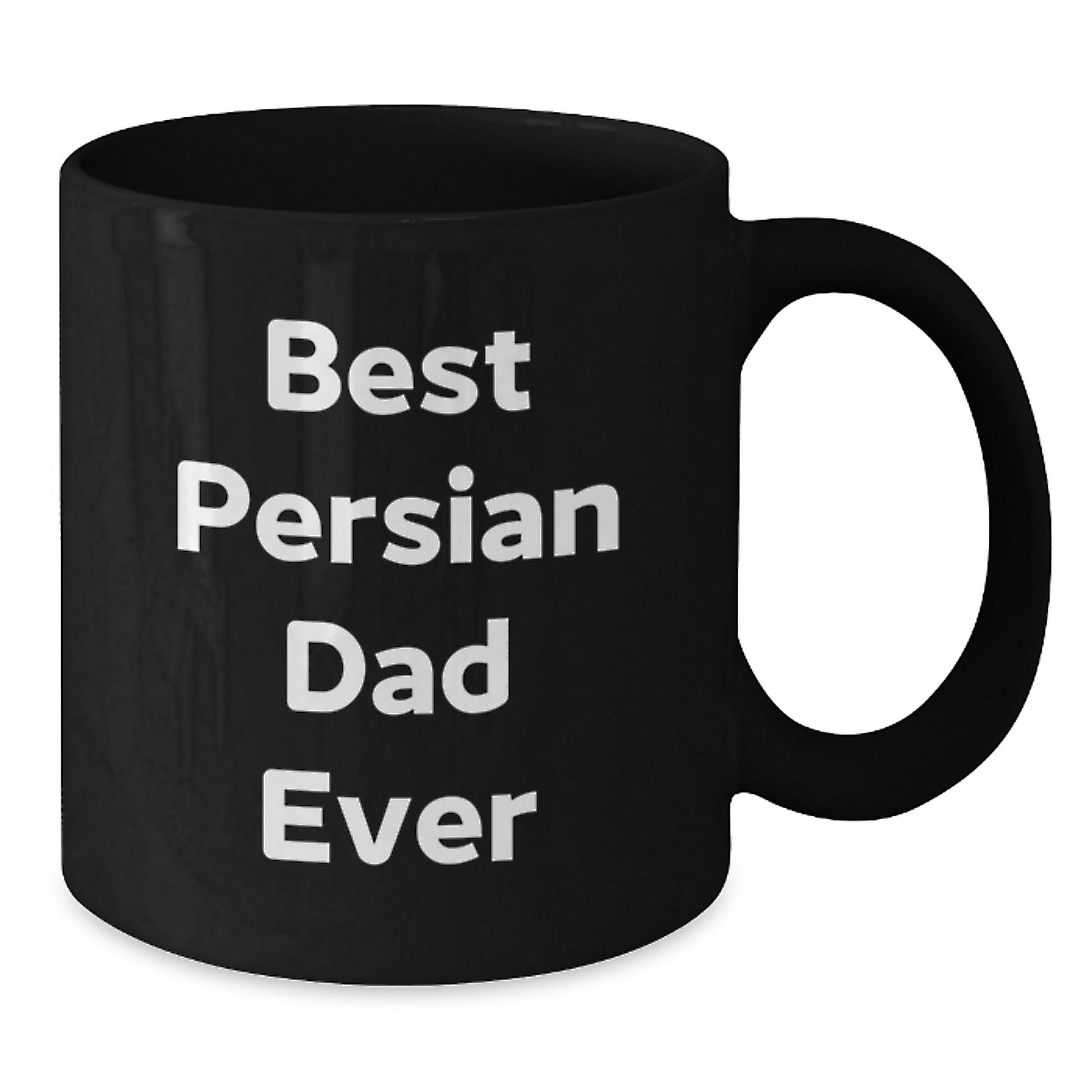 Funny Persian Cat Gifts for Men from Best Dad Ever, Black Coffee Mug for Birthday - Additional