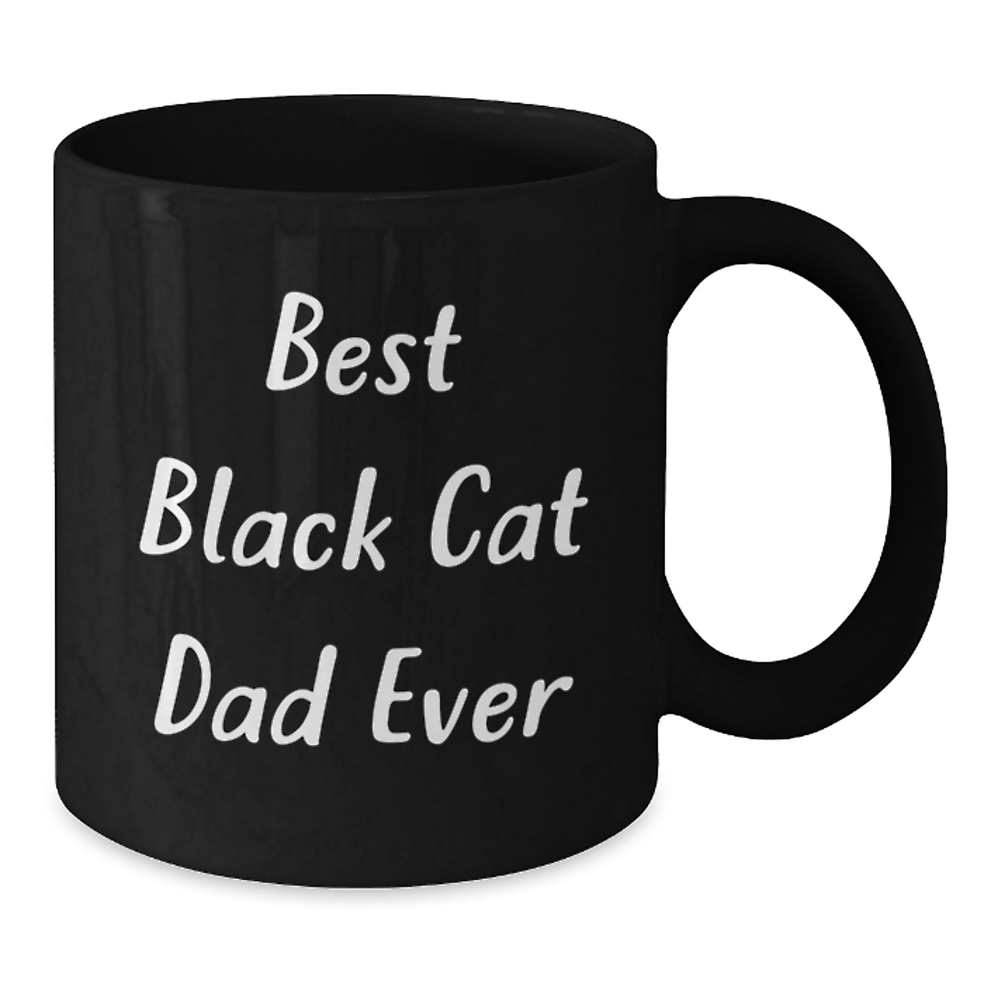 Funny Black Cat Dad Gifts from Friends, Unique Birthday Unique Gifts for Black Cat Lovers, Best Black Cat Dad Ever Quote on Black Coffee Mug, 11oz or 15oz - Additional
