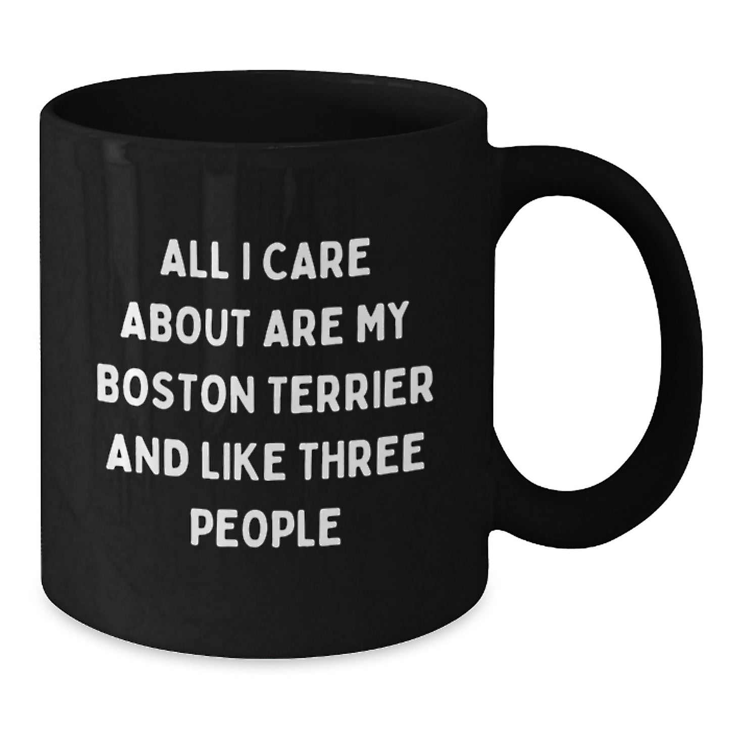 Funny Boston Terrier Dog Lover Gifts from Women to Friends - All I Care About Are My Boston Terrier Mug for Birthday, Black Coffee Mug, Boston Terrier Dog Enthusiasts - Additional
