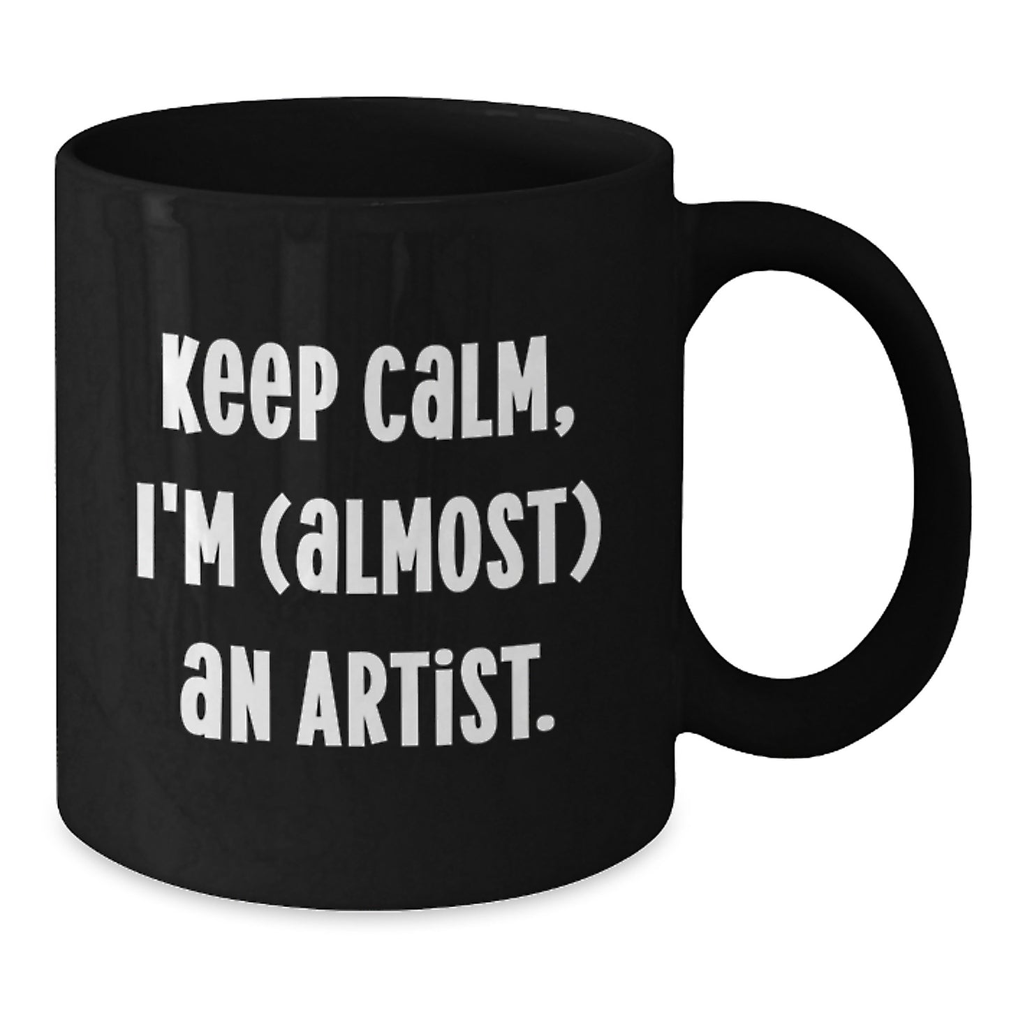 Gifts from Friends for Artist Men, Unique Christmas Mugs with Funny Quote, Black Ceramic 15oz Coffee Mug - Additional
