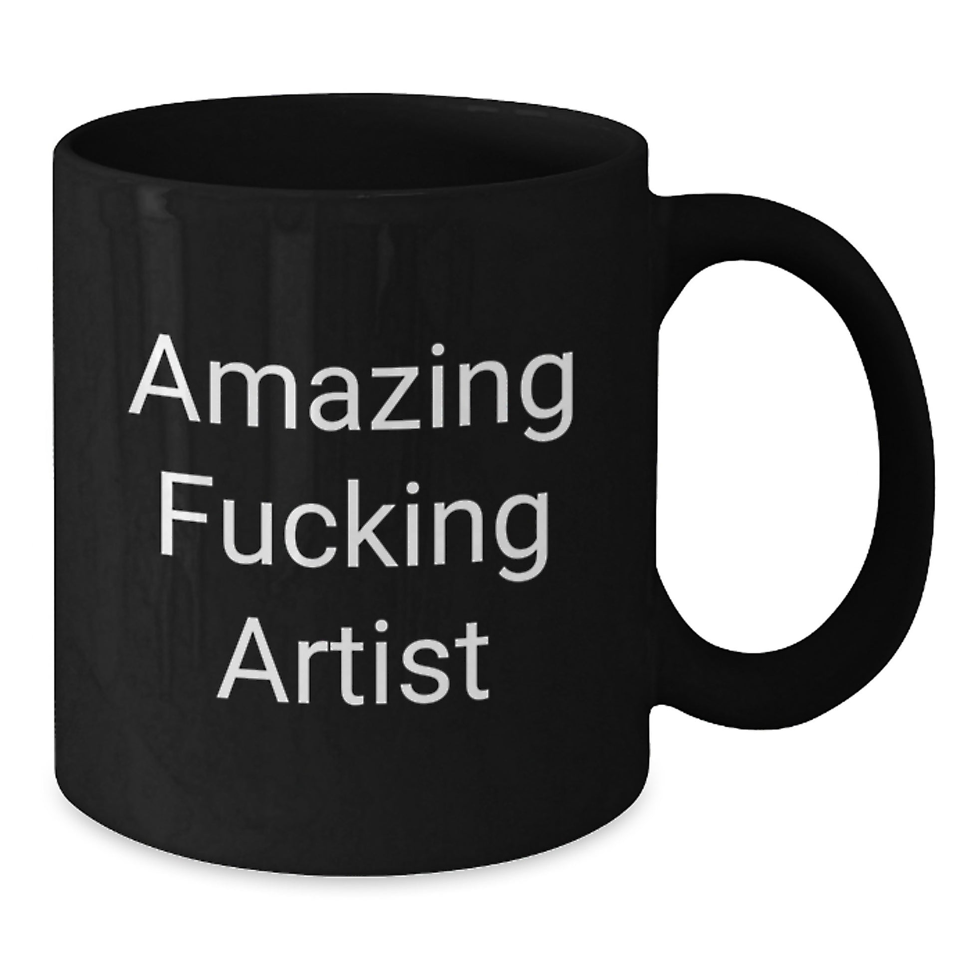 Funny Artist Gifts from Friends for Artist, Black Coffee Mug with Amazing F--king Artist Quote, Christmas Unique Presents - Additional