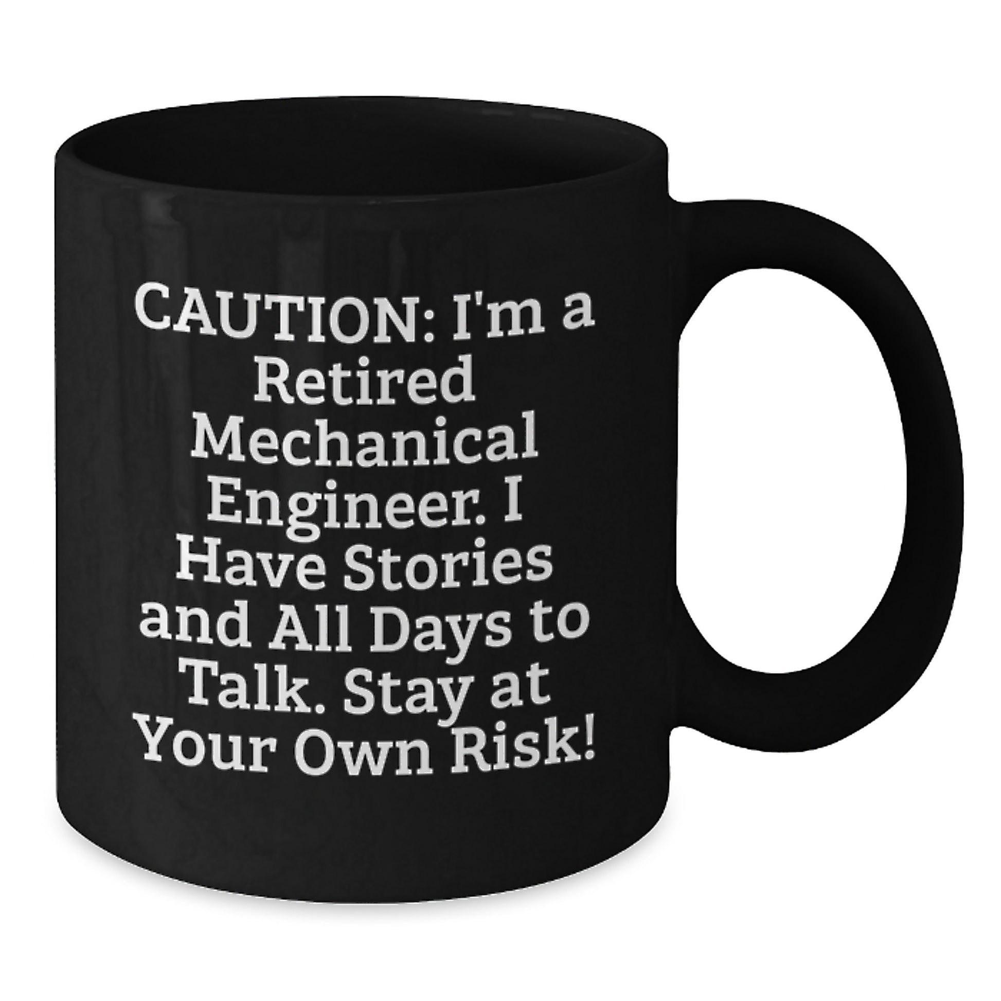 Mechanical Engineer Christmas Unique Gifts from Friends - Funny Retired Engineer Black Coffee Mug - Additional