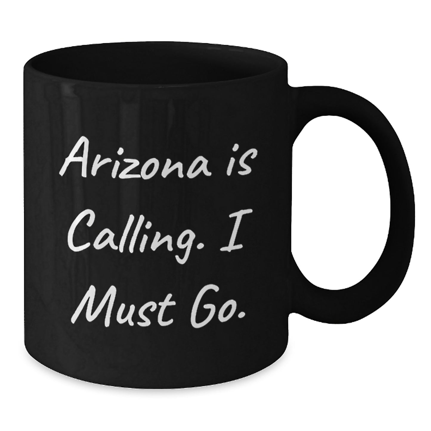 Arizona Gifts for Friends - Funny Black Coffee Mug with 'Arizona Is Calling. I Must Go.' Quote - Perfect for Arizona Enthusiasts - Unique Christmas Unique Gifts from Family - Additional