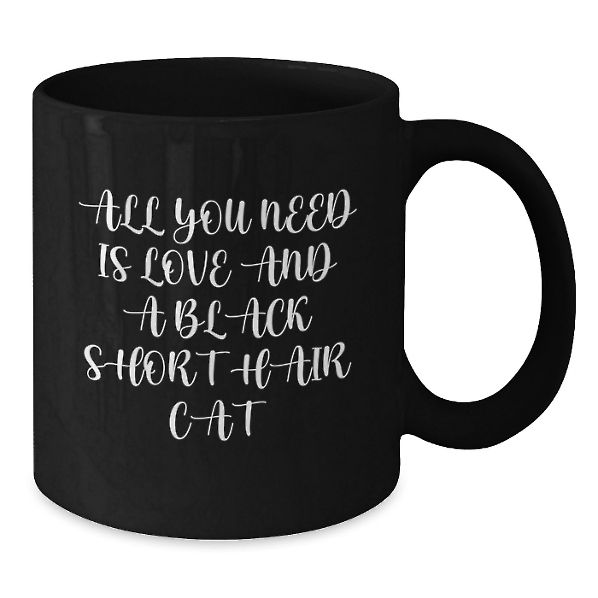 Black Short Hair Cat Lover Gifts from Friends, Unique Christmas Unique Gifts for Black Short Hair Cat Enthusiasts - Funny Inspirational Quote Black Coffee Mug - Additional