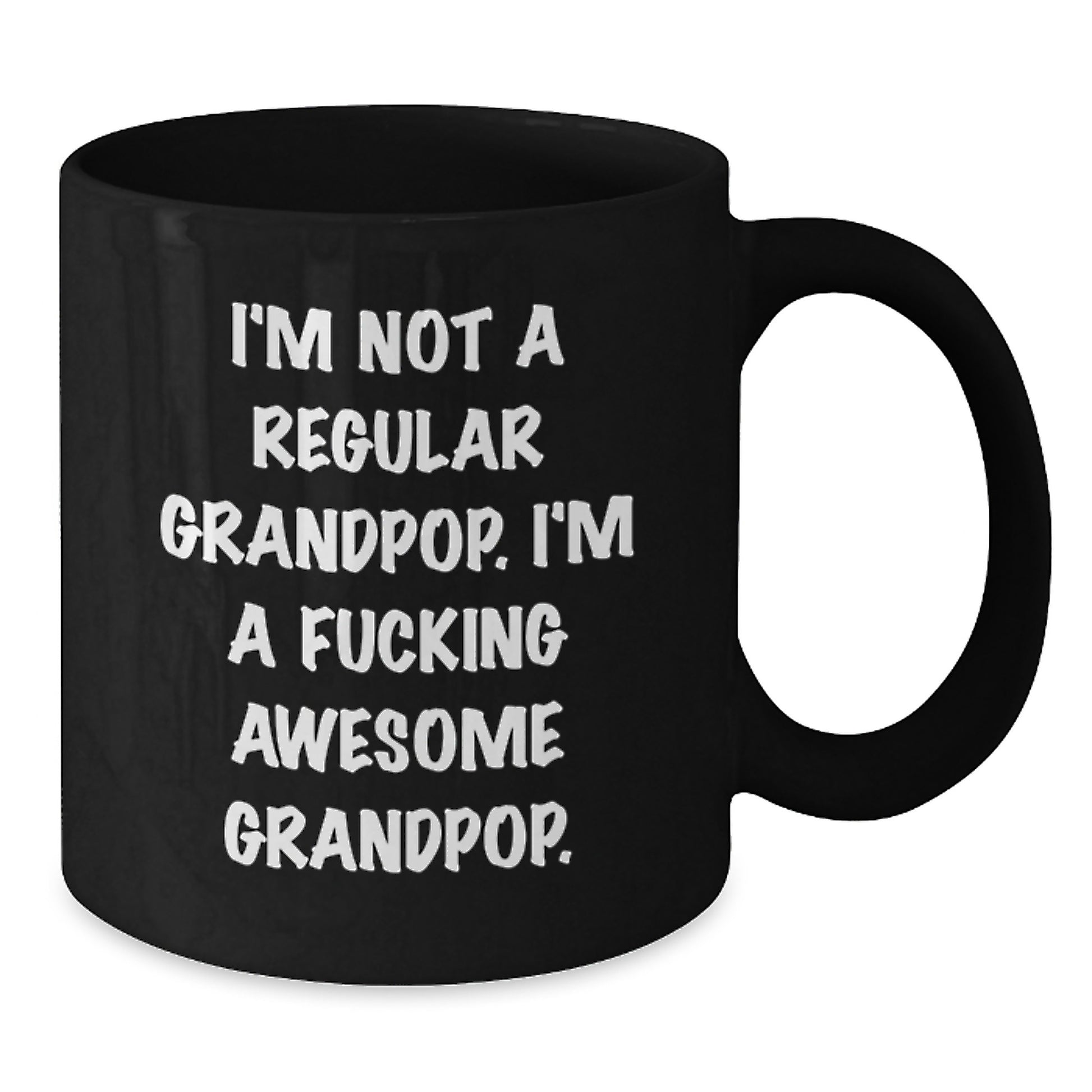 Funny Grandpop Gifts for Men, Black Coffee Mug, 'I'm Not A Regular Grandpop. I'm A F--king Awesome Grandpop.' Christmas Unique Gifts - Additional