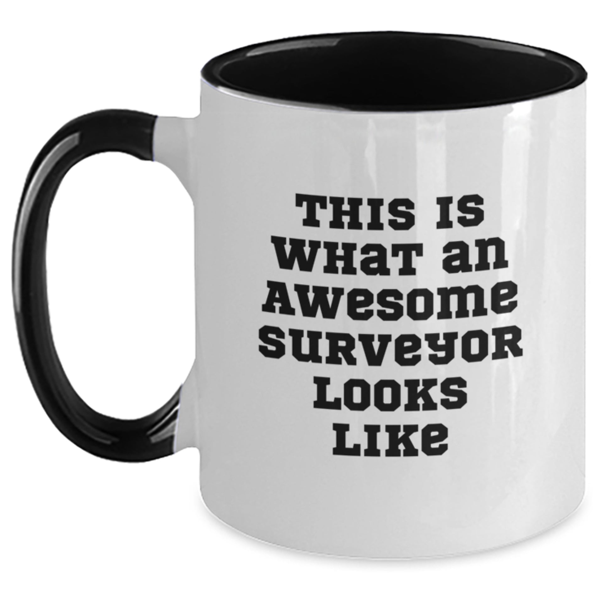 Funny Surveyor Gifts - This Is What An Awesome Surveyor Looks Like, Two Tone Coffee Mug for Surveyor Lovers, Graduation Unique Gifts from Friends, Coworkers, Family - Main