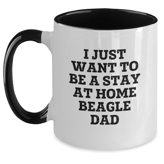 Funny Beagle Dog Gifts from Dad for Christmas Unique Two Tone Coffee Mug - Main
