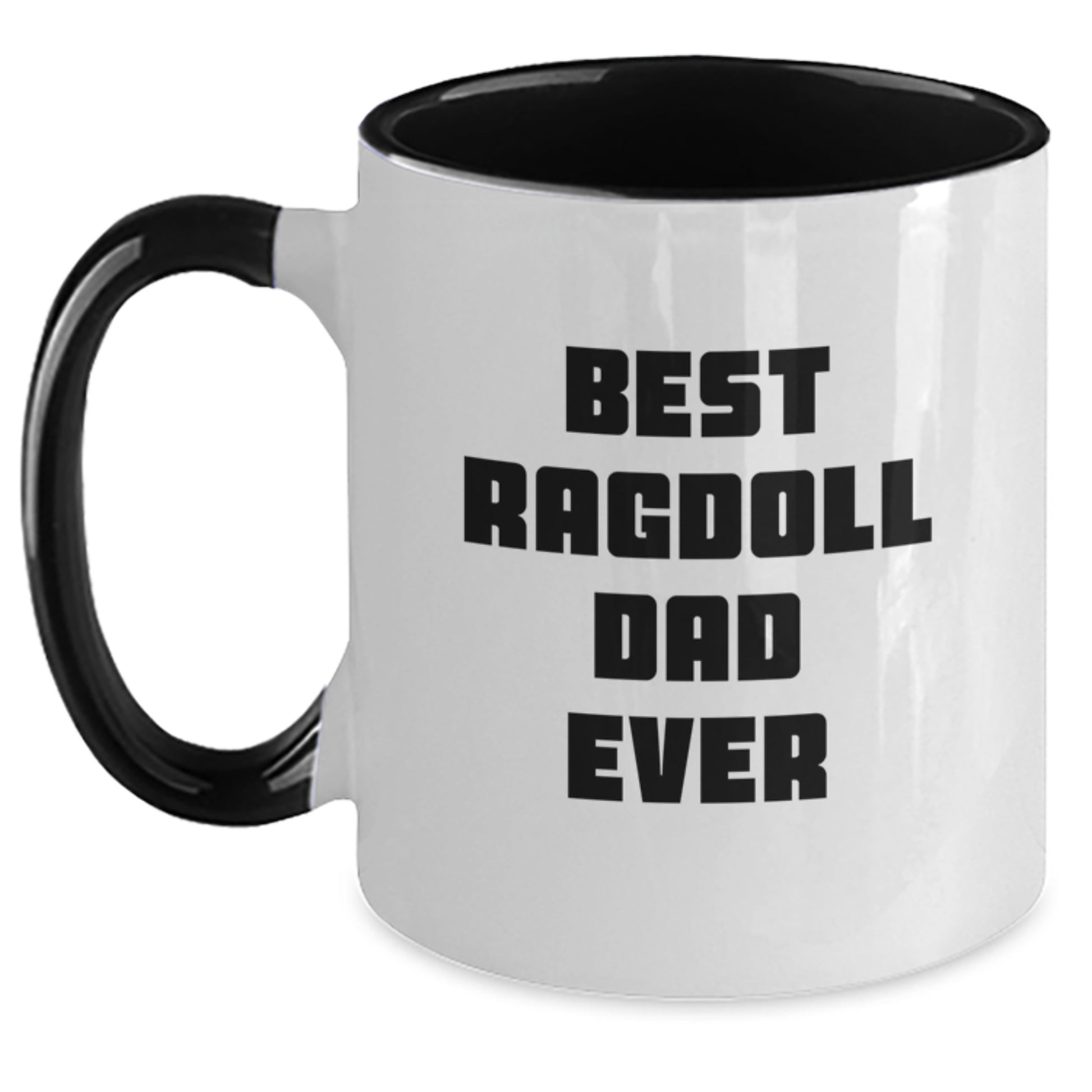 Funny Ragdoll Cat Gifts for Best Ragdoll Dad Ever, Two Tone Coffee Mug, Birthday Unique Gifts from Friends - Main