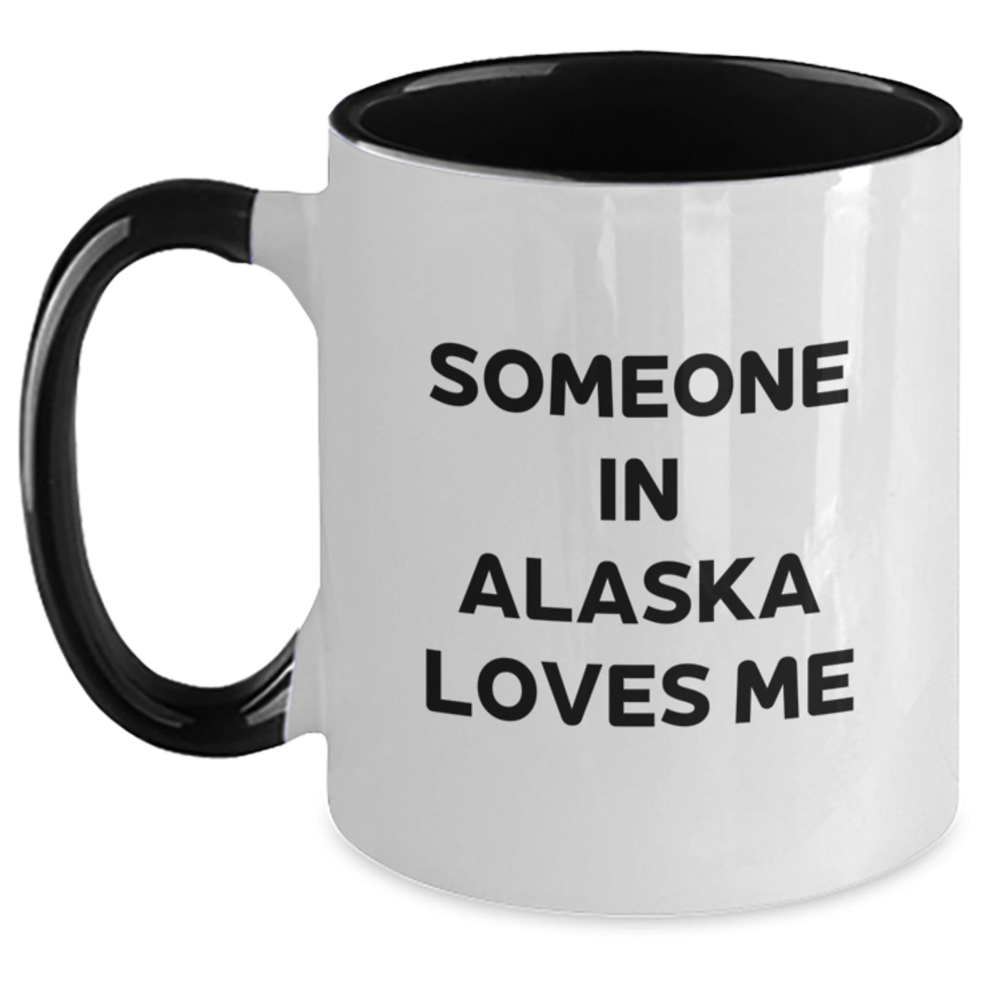 Funny Alaska Two Tone Coffee Mug Gifts for Someone in Alaska Loves Me, Birthday Unique Gifts from Friends to Family - Main