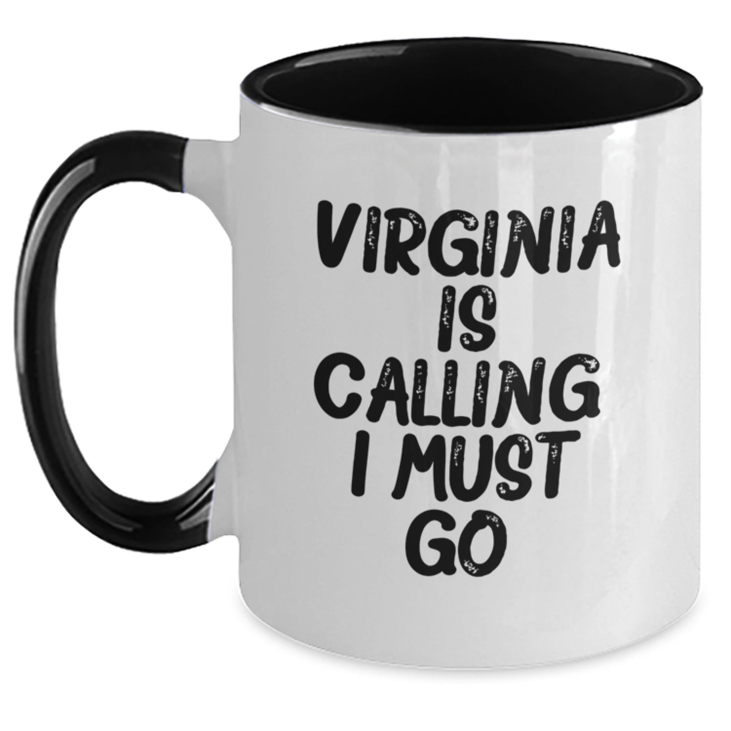 Virginia Gifts - Two Tone Coffee Mug - 'Virginia Is Calling. I Must Go.' Funny Graduation Mugs from Friends to Family - Main