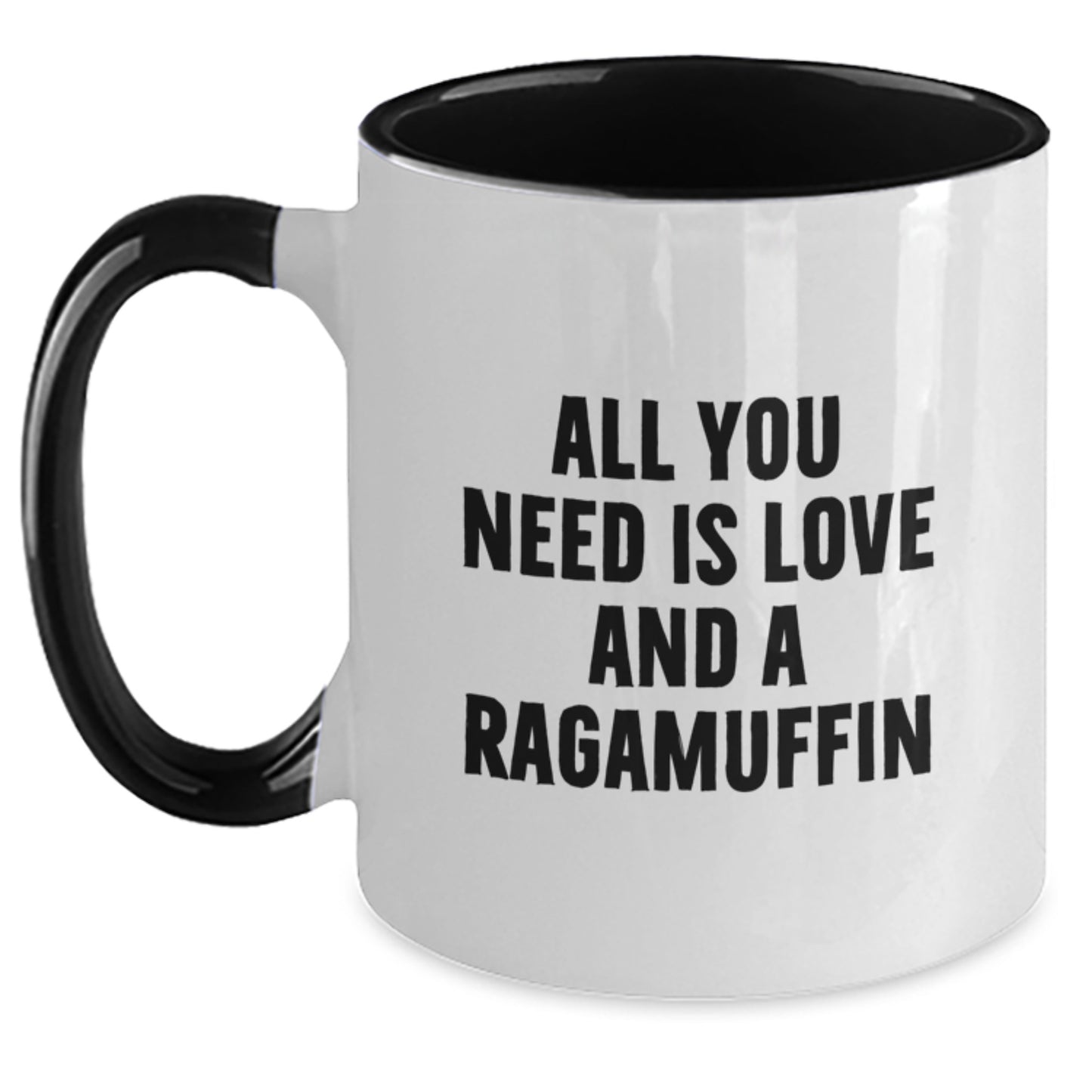 Ragamuffin Cat Gifts, All You Need Is Love And A Quote, Two Tone Coffee Mug for Graduation, Funny Gifts from Friends, Gifts for Ragamuffin Cat Lovers - Main