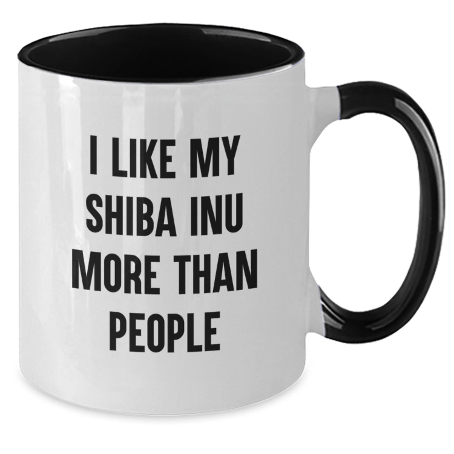 Funny Shiba Inu Dog Gifts from Men to Friends - Birthday Unique Gifts for Shiba Inu Dog Owners - I Like My Shiba Inu More Than People Quote on Two Tone Coffee Mug - Additional