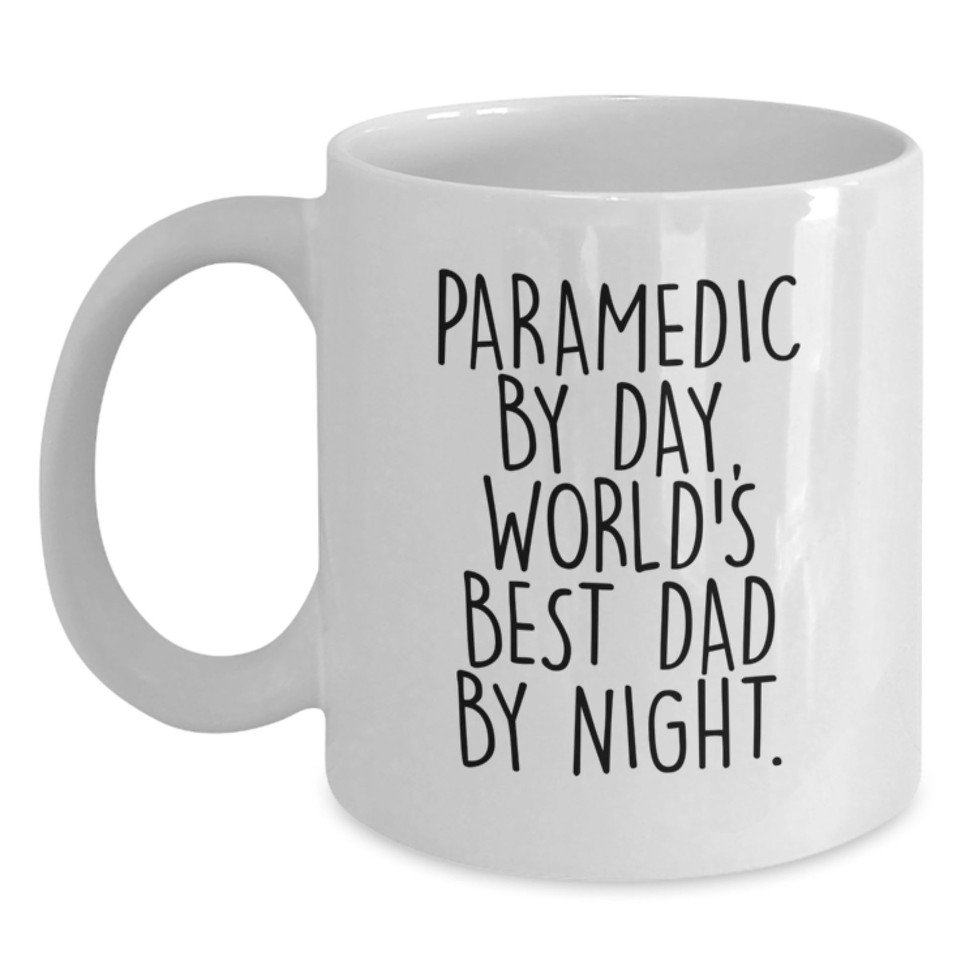 Rescue Worker Gifts for Men, Funny White Coffee Mug for Graduation, 'Rescue Worker By Day, World's Best Dad By Night' - Gifts from Men for Rescue Worker - Main