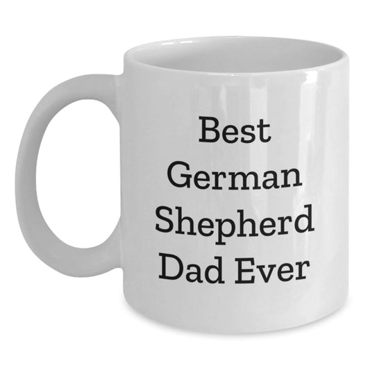 Funny German Shepherd Dog Lover Gifts from Dad for German Shepherd Dad's Graduation Unique White Coffee Mug - Main
