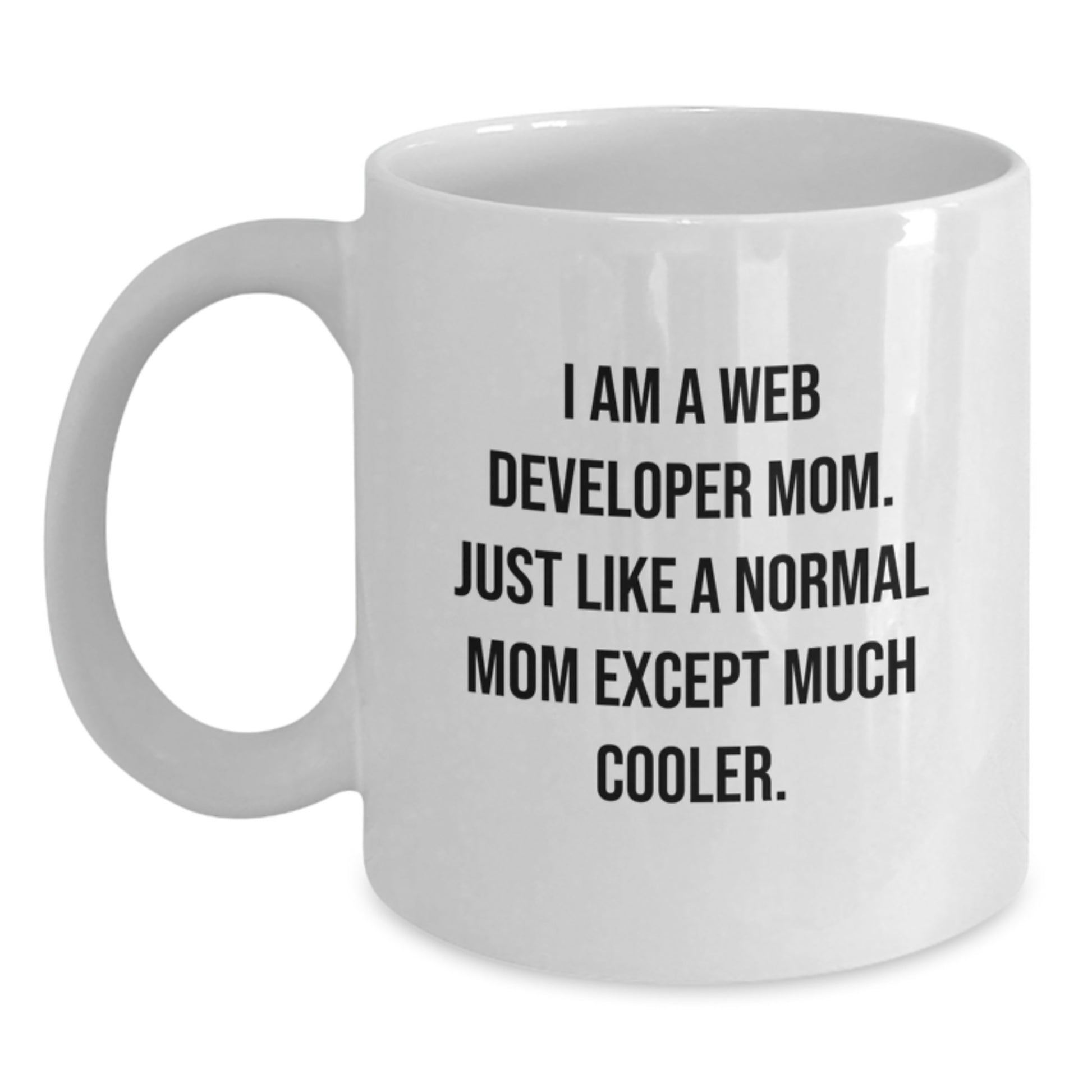 Funny Web Developer Mom Gifts from Family for Christmas Unique Ideas White Coffee Mugs - Main