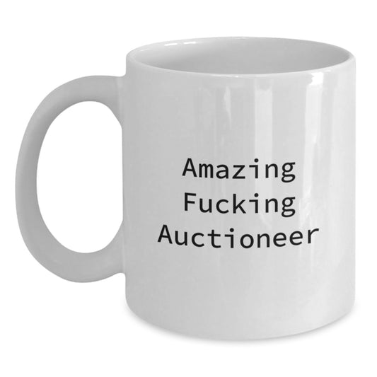 Gifts from Friends to Amazing Auctioneer Funny White Coffee Mugs for Christmas Unique Auctioneer Gifts 15oz or 11oz Ceramic Mugs for Auctioneer Enthusiasts - Main