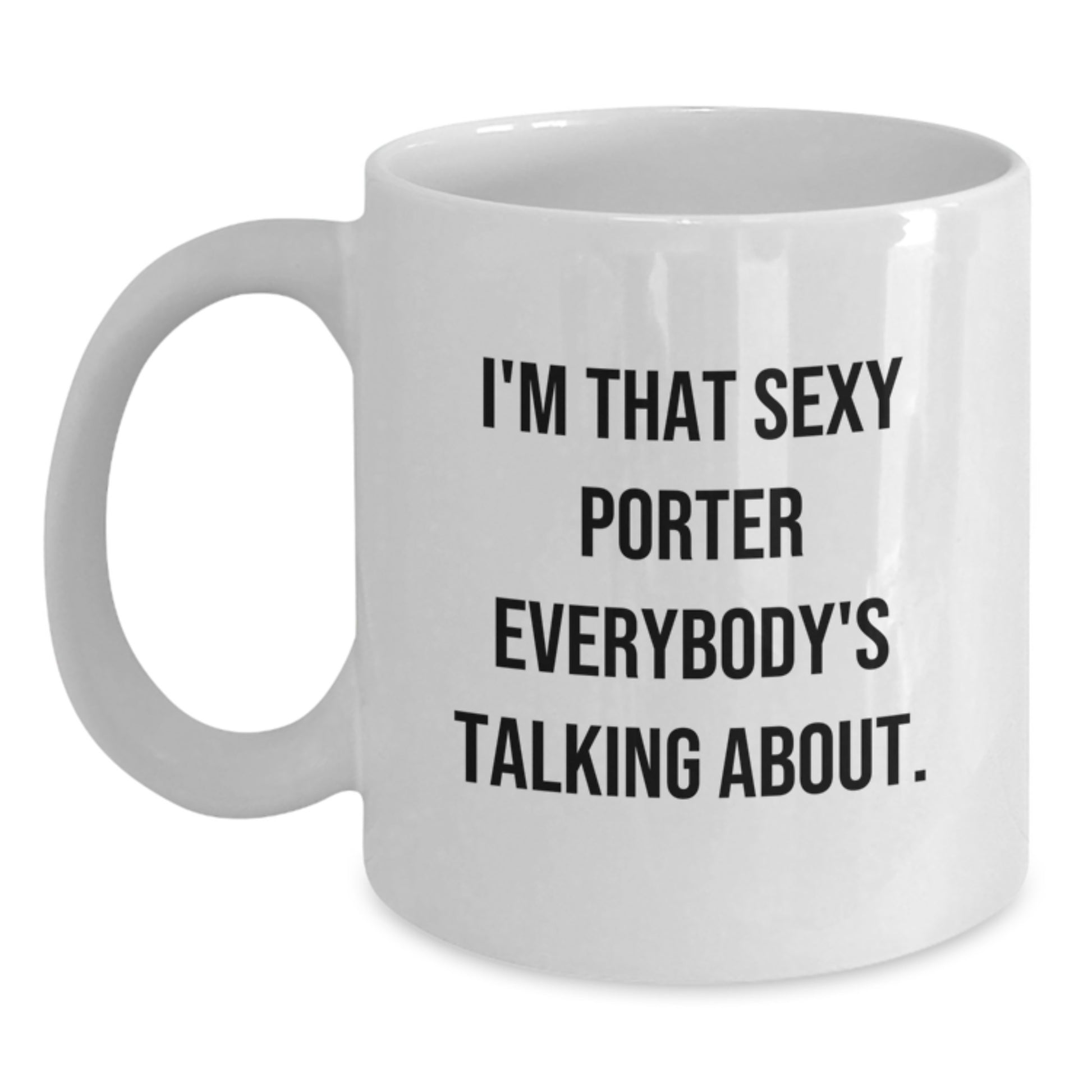 Funny White Coffee Mug Gifts for Porter from Friends and Family at Christmas - Main