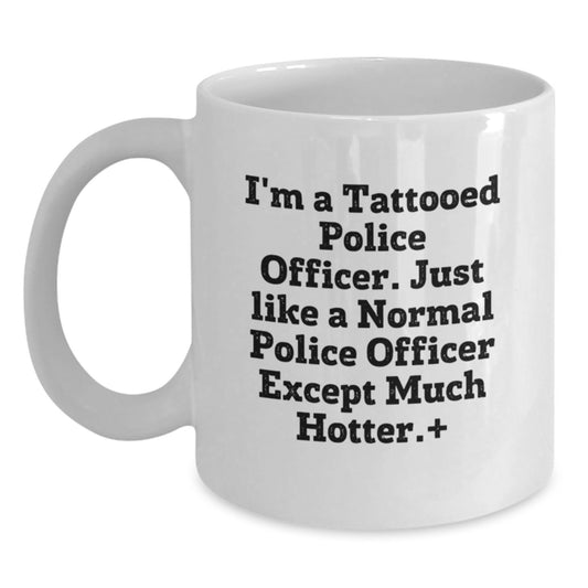 Funny Police Officer Gifts, White Coffee Mugs for Police Officer, Unique Christmas Unique Gifts from Men to Police Officer - Main