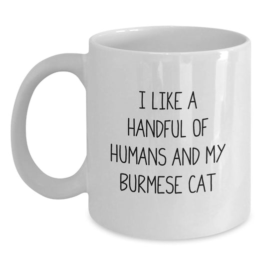 Funny Burmese Cat White Coffee Mug Gifts from Men to Women Friends Family for Christmas Unique Presents - Main