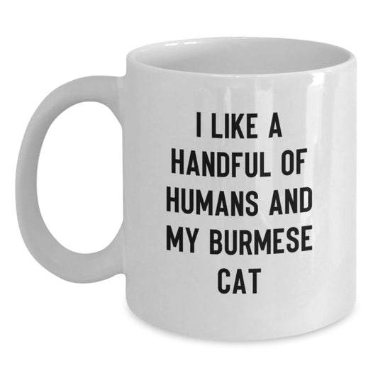 Funny Burmese Cat Gifts from Friends for White Coffee Mug Lovers on Christmas - Main