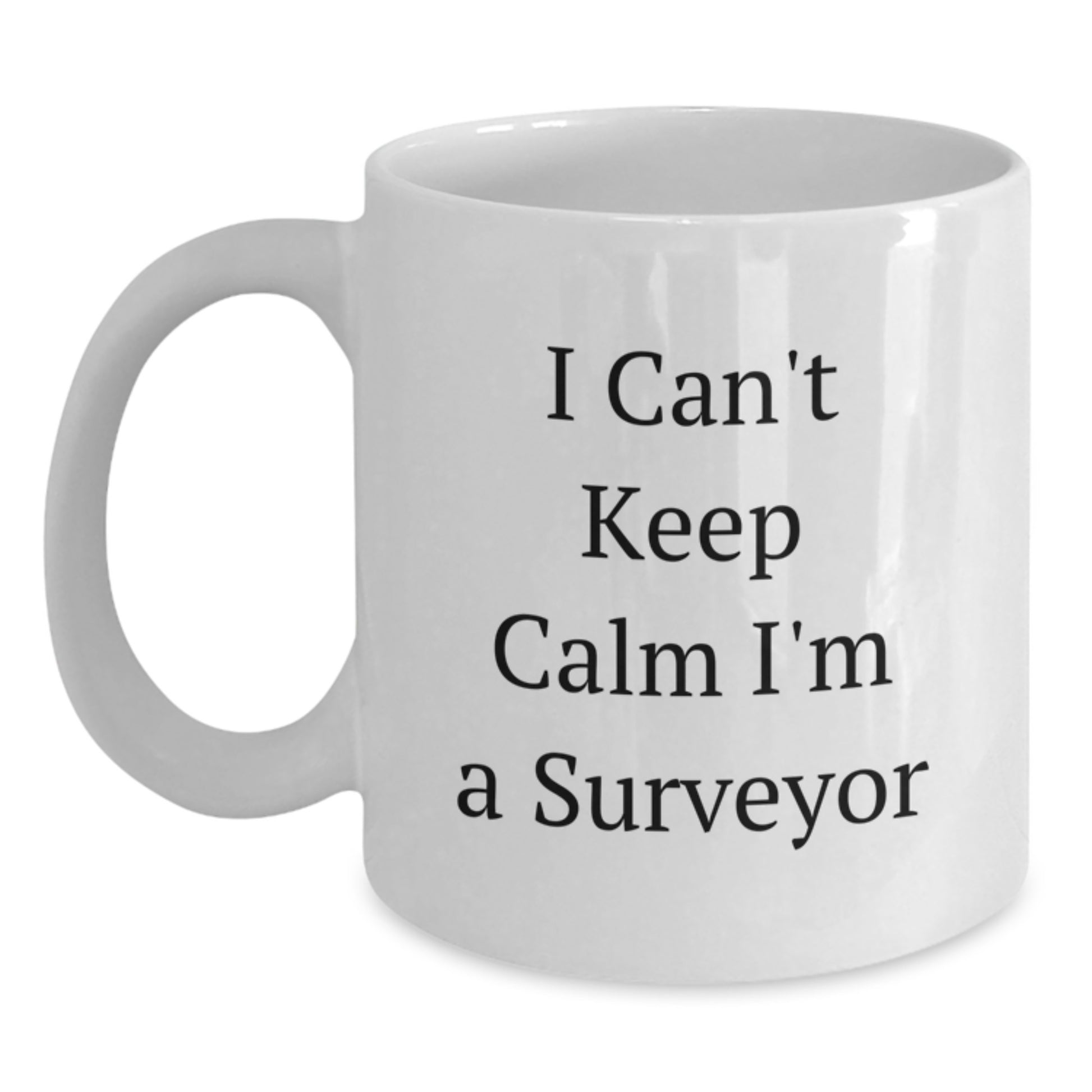 Funny Surveyor Gifts from Friends - I Can't Keep Calm I'm A Surveyor White Coffee Mug for Men - Christmas Unique Gifts for Him - Main