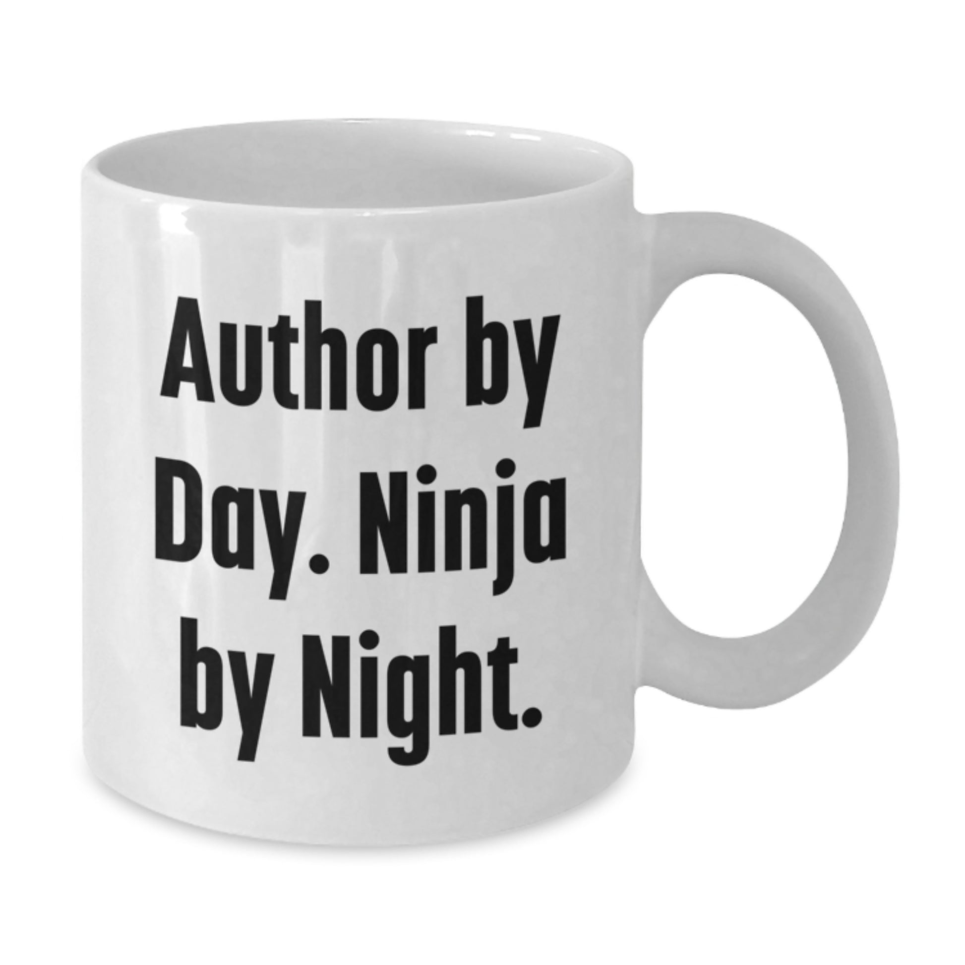 Author Gifts, Funny Quote White Coffee Mug for Men, 'Author By Day. Ninja By Night.' Graduation Unique Gifts from Family to Friends - Additional