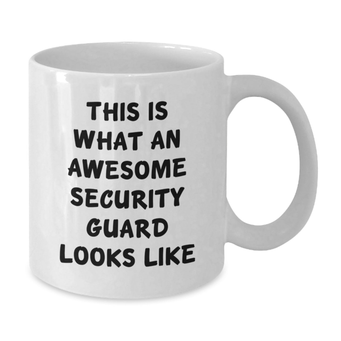 Funny Security Guard Gifts - White Coffee Mug for Birthday - 'This Is What An Awesome Security Guard Looks Like', Gifts from Friends to Security Guard, 11oz or 15oz Capacity - Additional