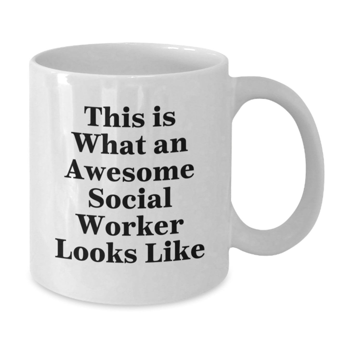 Funny Social Worker Gifts from Family - This Is What An Awesome Social Worker Looks Like White Coffee Mugs for Graduation - Additional