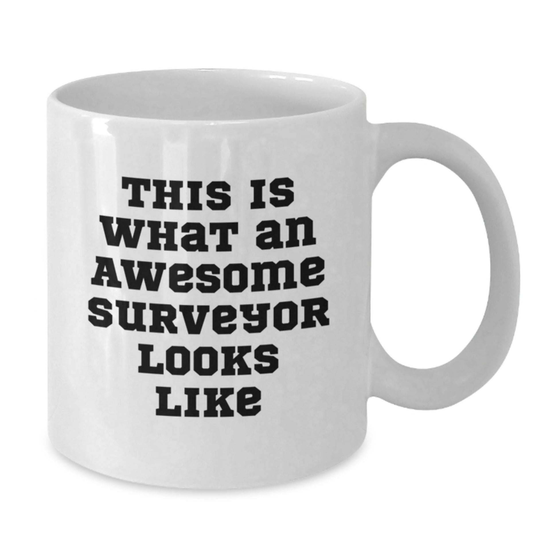Surveyor Gifts, Funny White Coffee Mug, Gifts from Men for Surveyor, Inspirational Quote: 'This Is What An Awesome Surveyor Looks Like' for Graduation Unique Gifts - Additional