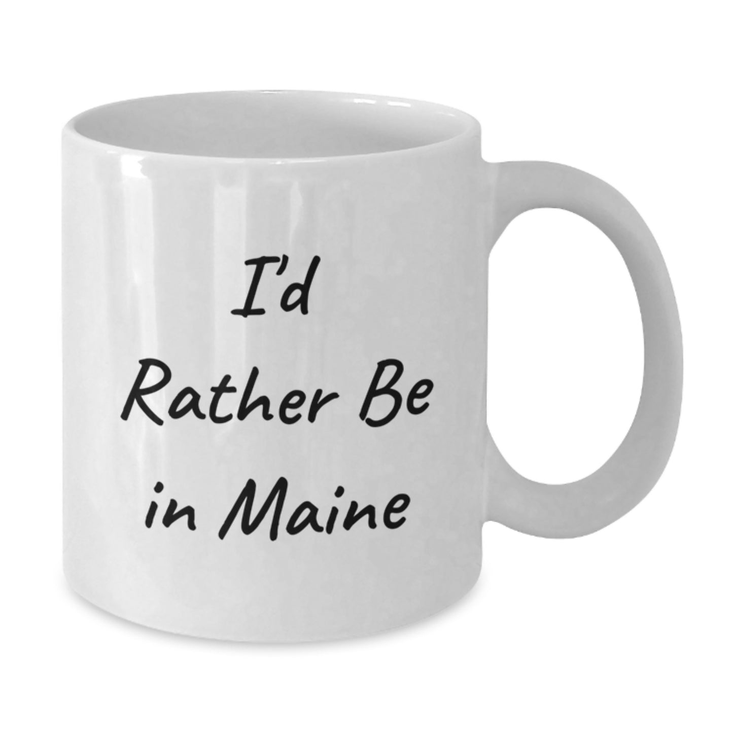 Maine Lovers Gifts, 'I'd Rather Be In Maine' Funny Quote White Coffee Mug for Birthday, Gifts from Friends, Family, or Coworkers for Maine Enthusiasts, Men, Women, or Friends - Additional