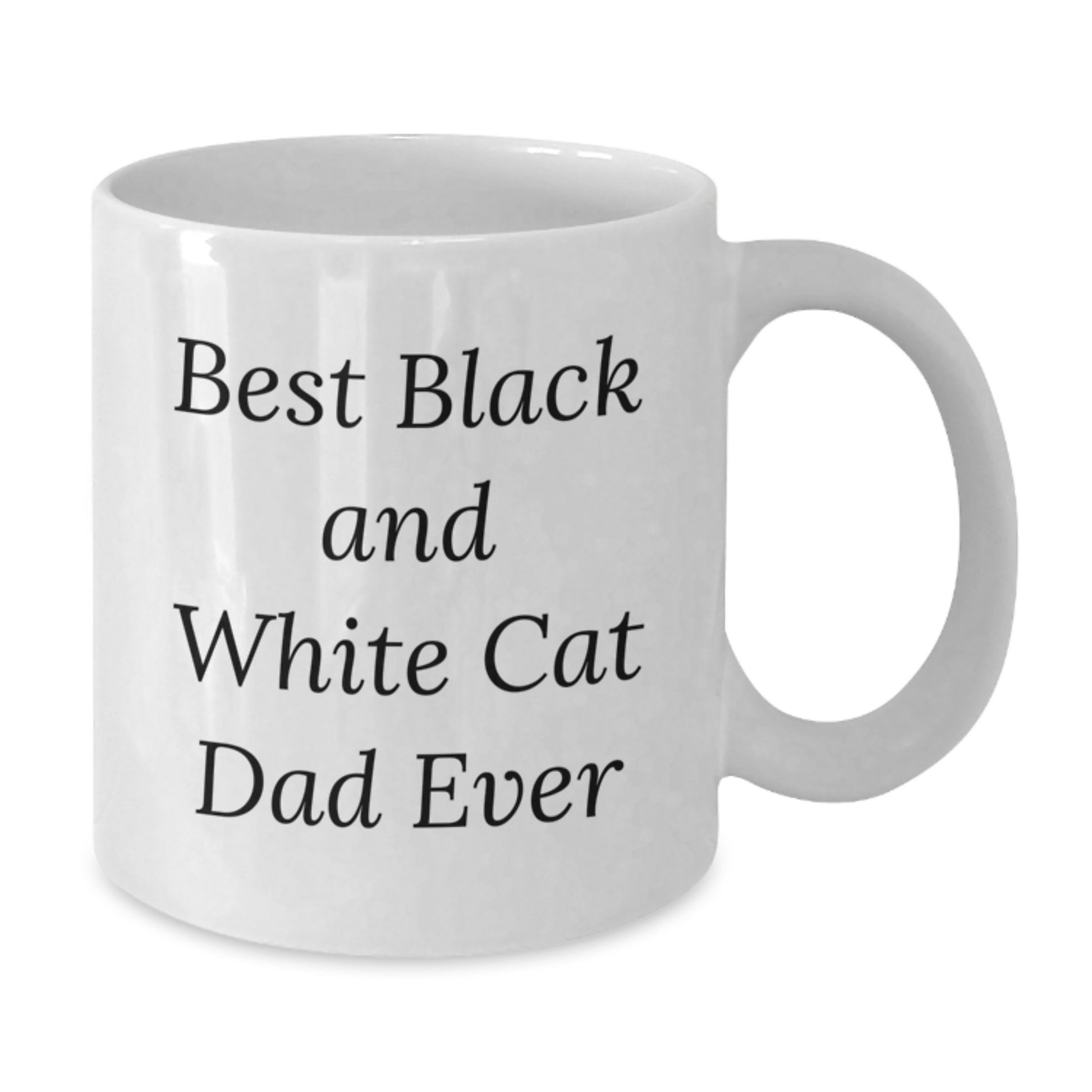 Funny Black and White Cat Dad Gifts for Birthday, White Coffee Mug for Him, Unique Gifts from Men, Best Black And White Cat Lover Ever - Additional
