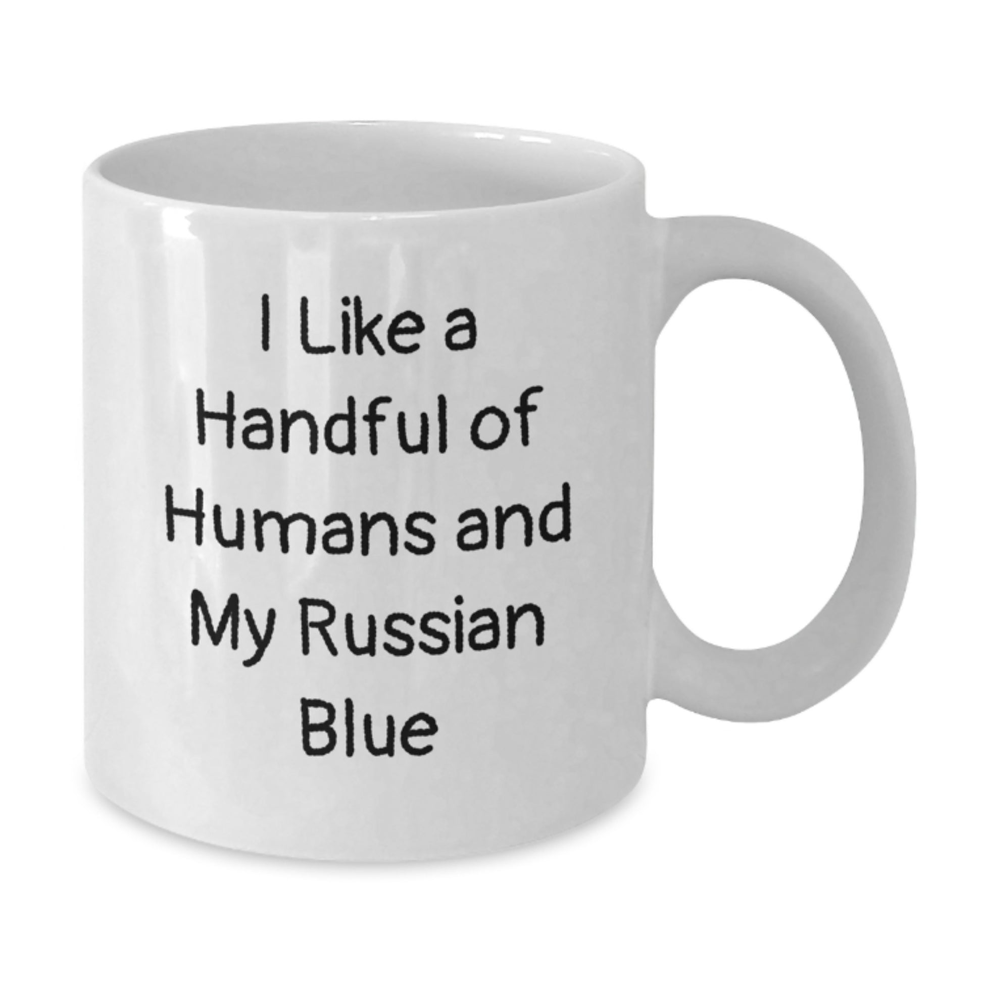Fun Russian Blue Cat Lover Gifts from Friends for Christmas White Coffee Mug - Additional
