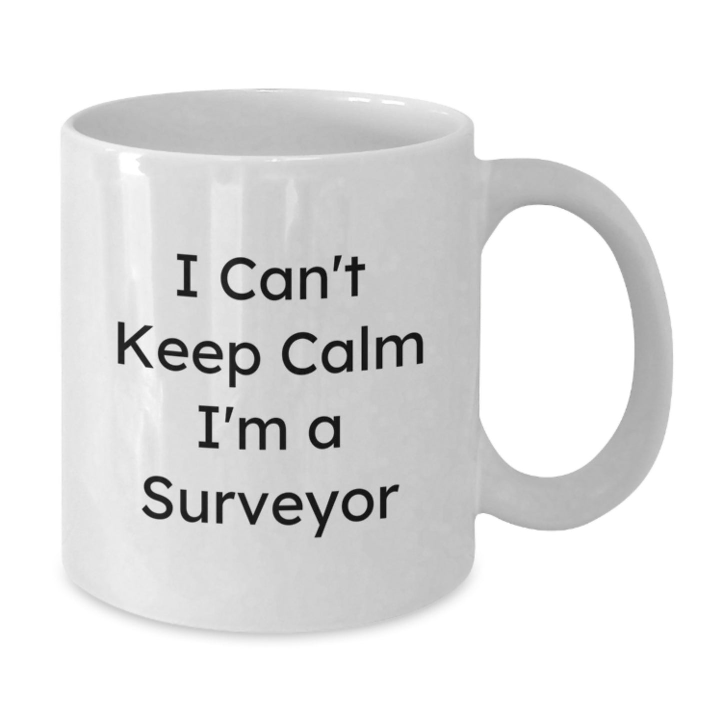 Funny Surveyor Gifts for Men from Friends, White Coffee Mug I Can't Keep Calm I'm A Surveyor, Christmas Unique - Additional