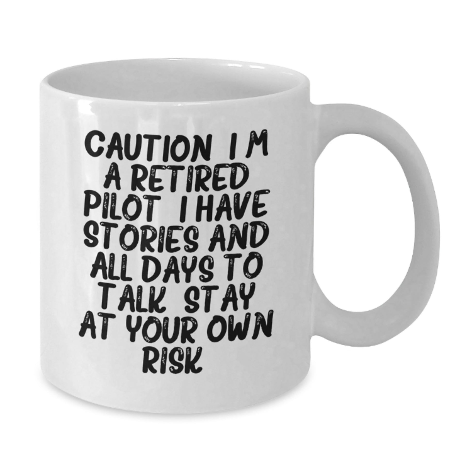 Funny Pilot Gifts for Him from Friends, Unique White Coffee Mugs with Caution Quote for Graduation, 11oz or 15oz Ceramic, Microwave and Dishwasher Safe - Additional