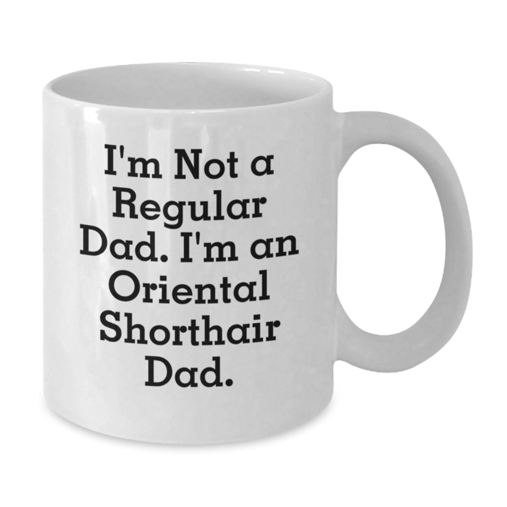 Oriental Shorthair Cat Dad Gifts Funny White Coffee Mug for Birthday, Gifts from Men to Oriental Shorthair Cat Lovers - Additional
